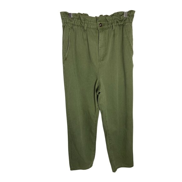 7 For All Mankind 7FAM Paperbag High Waisted Green Pants-sz 30 - Picture 1 of 8